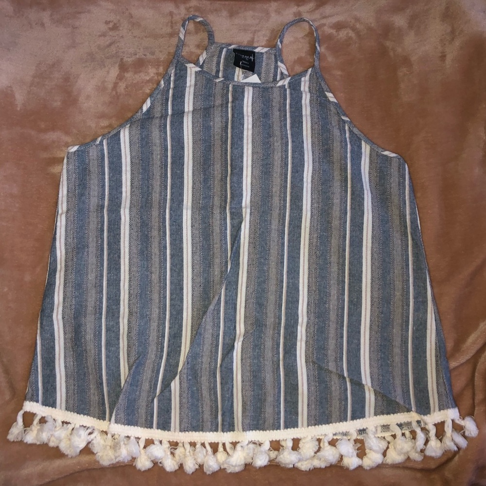 Striped Tank w PomPoms